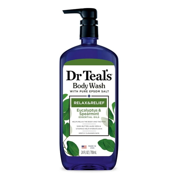 Dr. Teal's Body Wash Relax & Relief with Eucalyptus & Spearmint - 24 fl oz Pack of 4