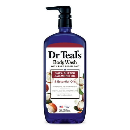 Dr Teal’s Body Wash with Pure Epsom Salt, Shea Butter & Almond, 24 fl oz