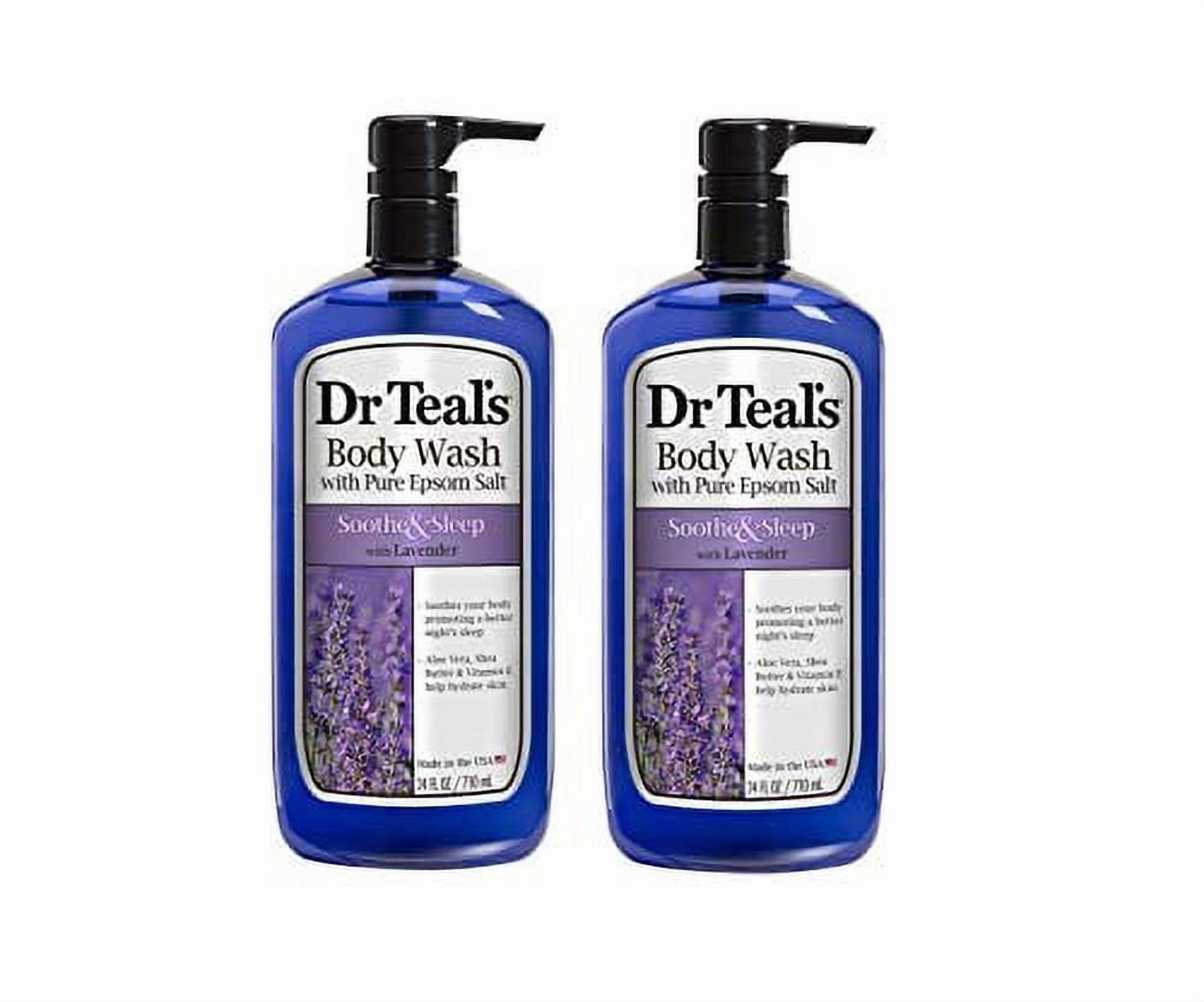 Dr Teal's Pure Epsom Salt Body Wash Soother & Moisturize With Lavender 24 oz (Pack of 2)