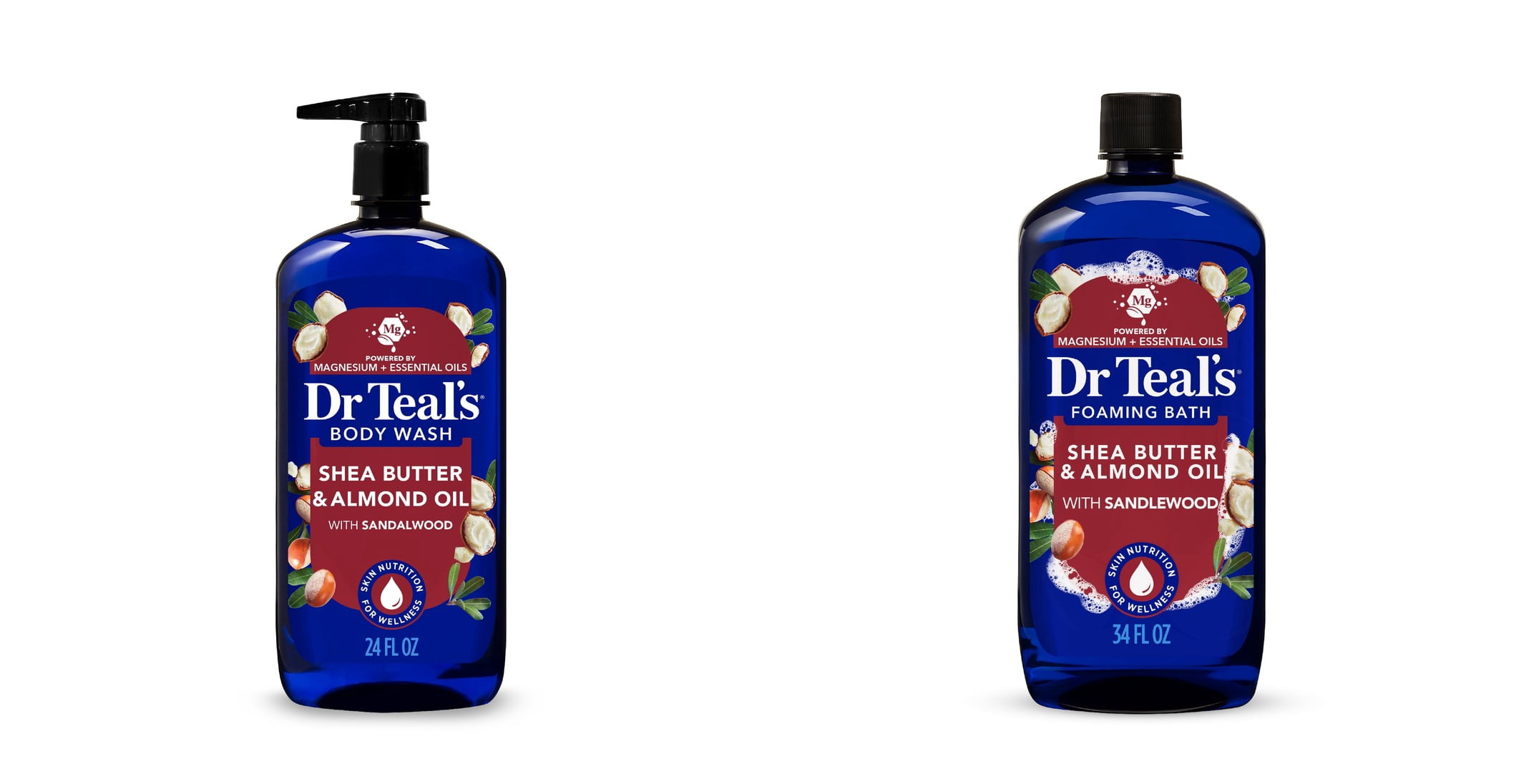 Dr Teal’s Body Wash with Shea Butter & Almond and Pure Epsom Salt & Dr Teal's Foaming Bath with Pure Epsom Salt, Shea Butter & Almond Bundle