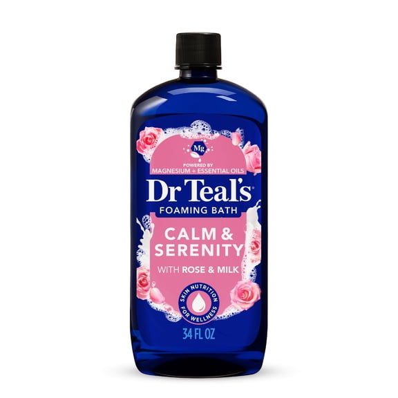 Dr Teal's Calm & Serenity Foaming Bubble Bath with Rose Essential Oil, 34 Fl. oz.