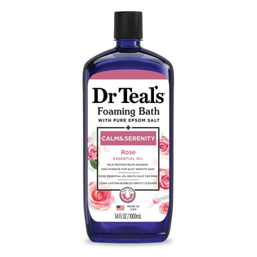 Dr Teal's Calm & Serenity Foaming Bubble Bath with Rose Essential Oil, 34 Fl. oz.