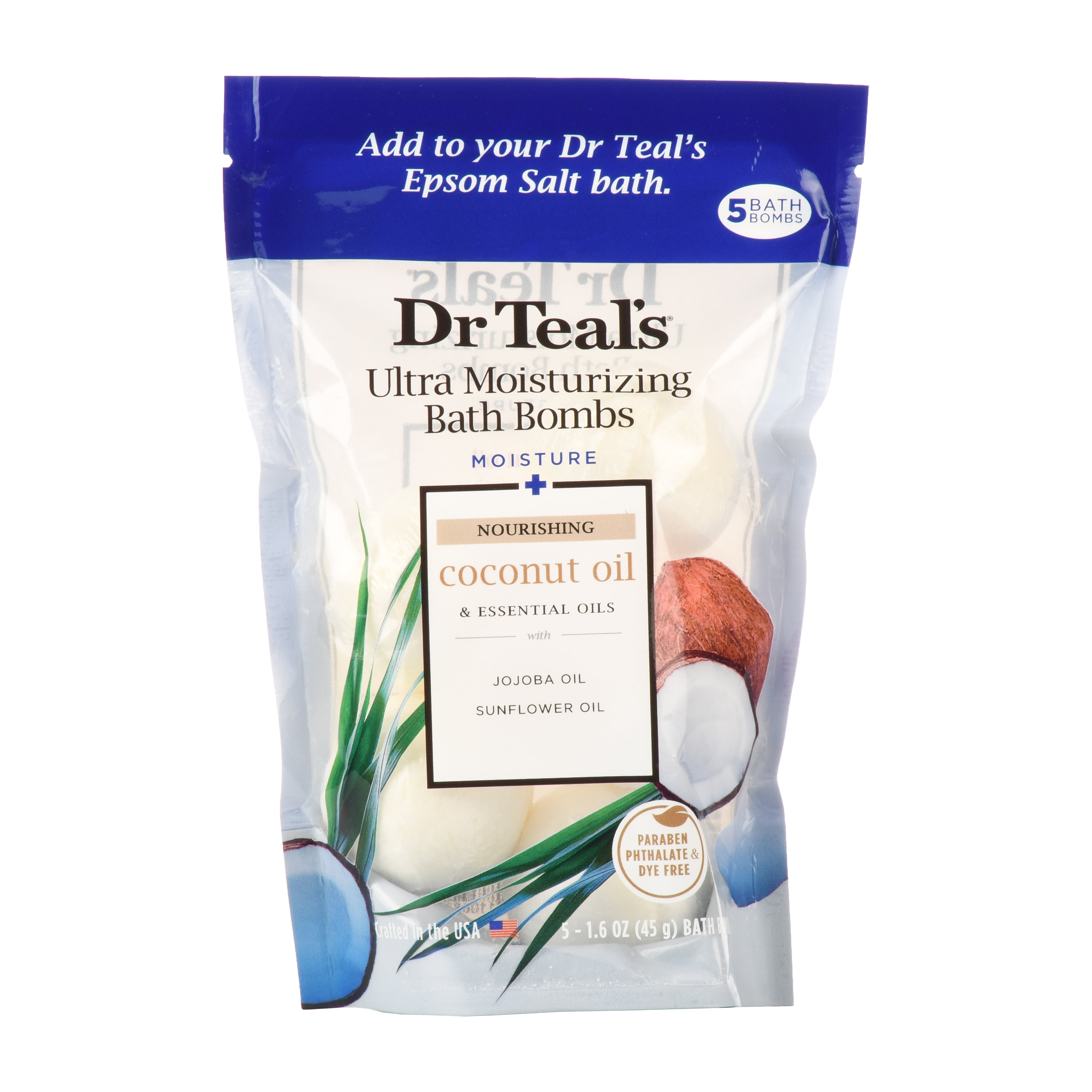 Dr Teal's Coconut Bath Bombs, 5 Count