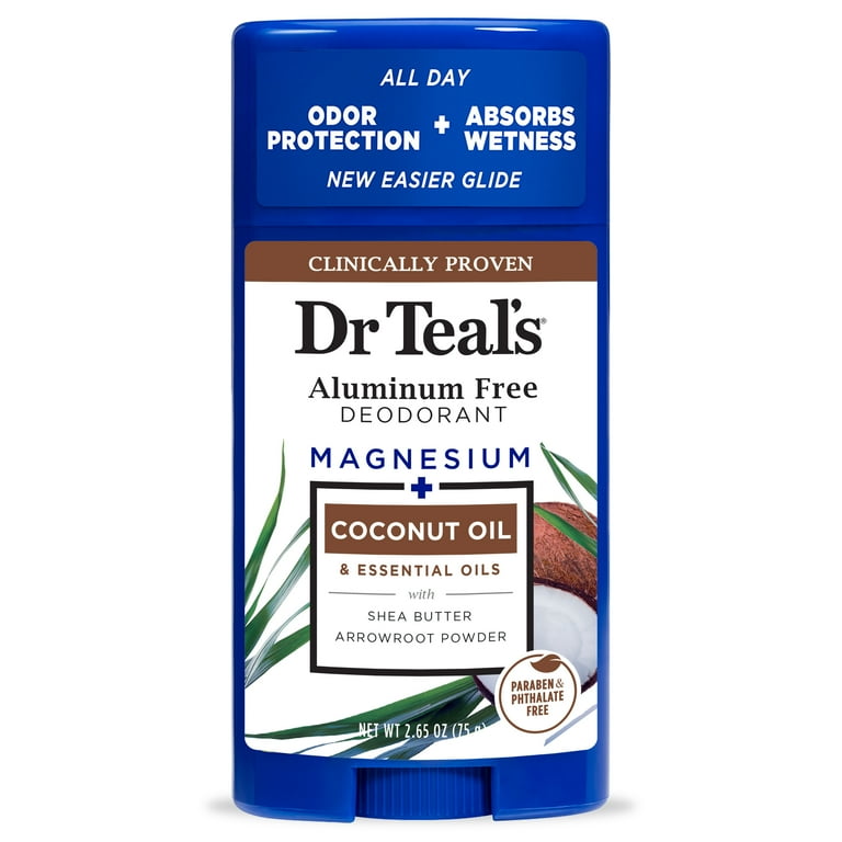 Dr Teal's Aluminum-Free Coconut Deodorant, 2.65 oz. Clinically