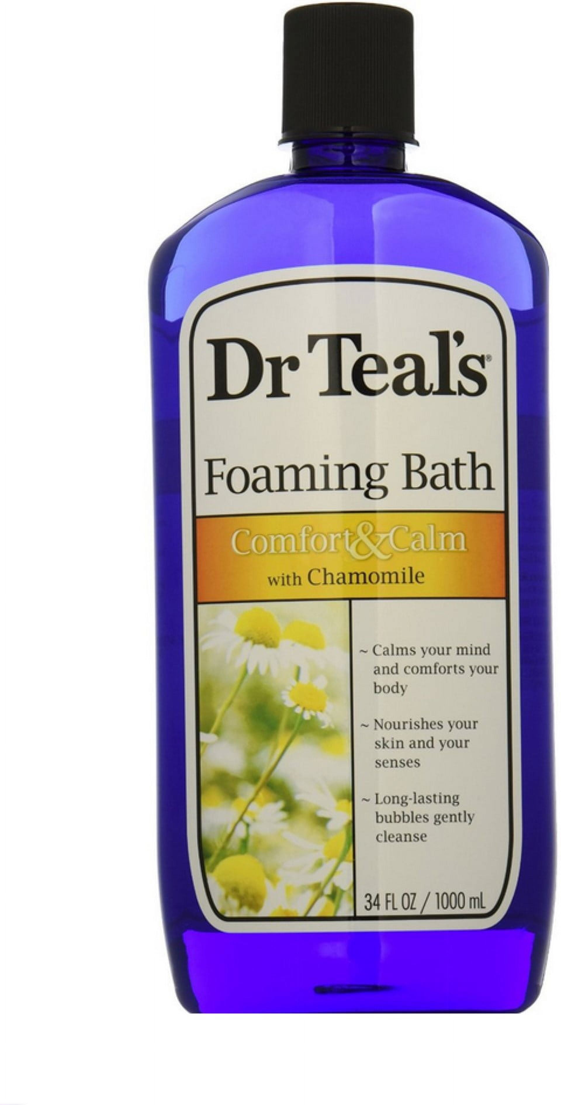 Dr Teal's Comfort & Calm Foaming Bubble Bath with Pure Epsom Salt and Chamomile, 34 fl.oz.