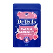 Dr Teals Epsom Salt Magnesium Soak, Calm & Serenity with Rose Essential Oil & Milk Protein 3 lbs