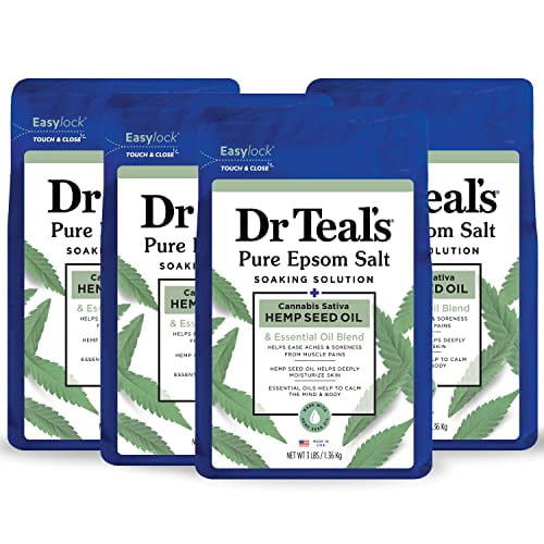 Dr Teal's Epsom Salt Magnesium Soak, Cannabis Sativa Hemp Seed Oil, 3 Dr Teal's Epsom Salt Magnesium Soak, Cannabis Sativa Hemp Seed Oil, 3