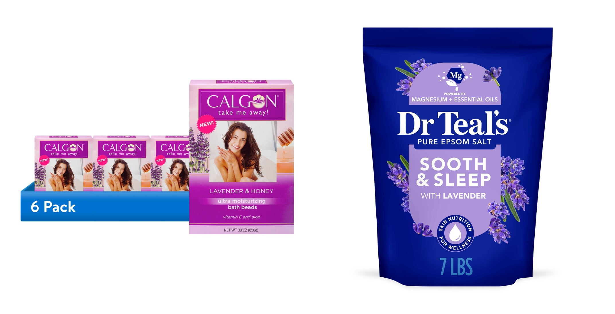 ( & Dr Teal's Epsom Salt Magnesium Soak, Soothe & Sleep with Lavender, 7 lbs Bundle