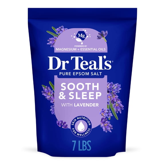 Dr Teal's Epsom Salt Magnesium Soak, Soothe & Sleep with Lavender, 7 lbs