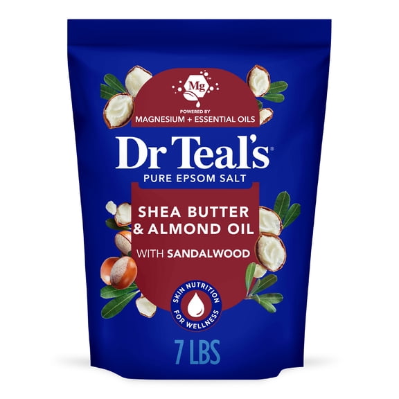 Dr Teal's Epsom Salt Magnesium Soak, with Shea Butter & Almond Oil, 7 lbs