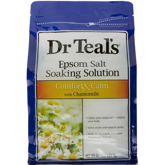 Dr Teal's Epsom Salt Soaking Solution, Comfort & Calm with Chamomile 48 oz (Pack of 2)