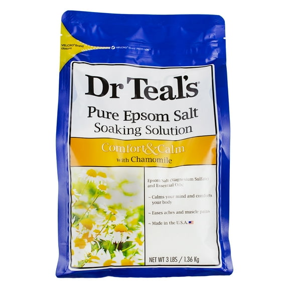 Dr Teal's Epsom Salt Soaking Solution, Comfort & Calm with Chamomile 48 oz (Pack of 3)