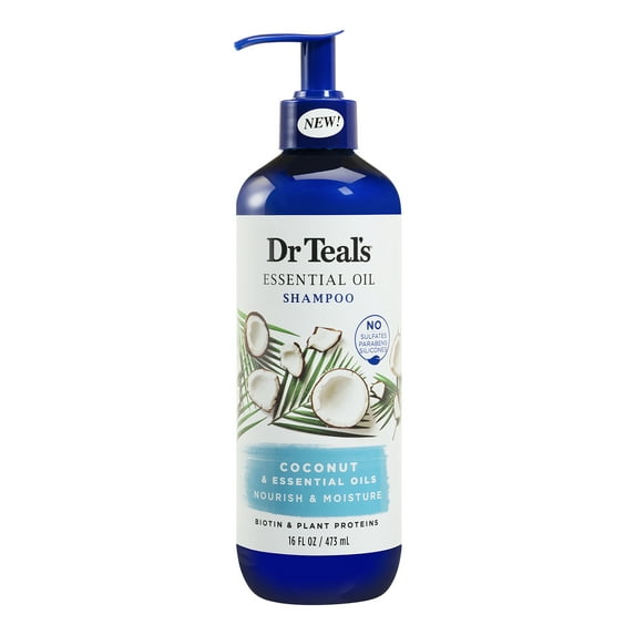 Dr Teal's Essential Oil Moisturizing Nourishing Daily Shampoo with Coconut, 16 fl oz