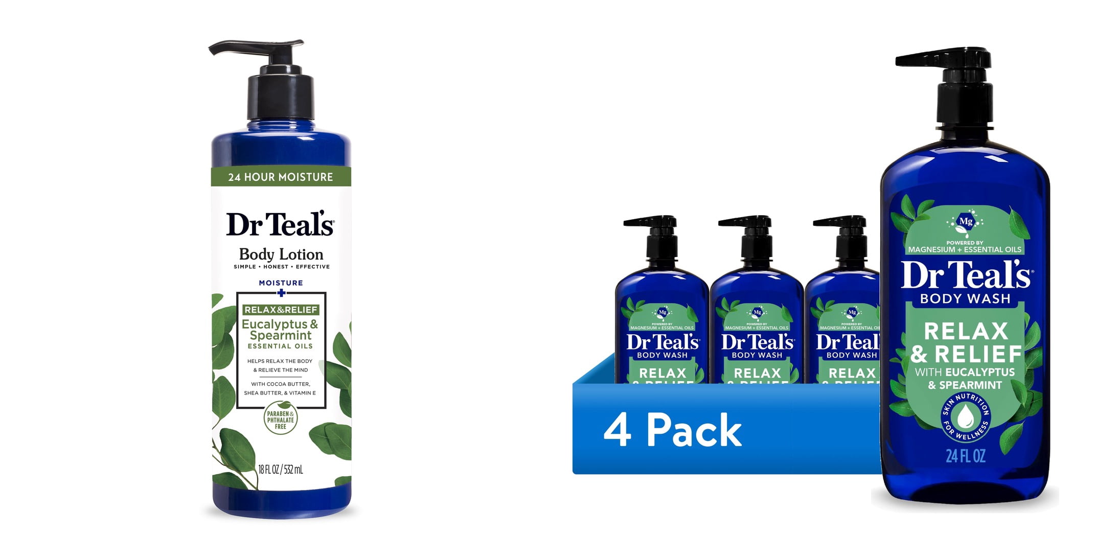 Dr Teal's Eucalyptus & Spearmint Body Lotion & ( Bundle