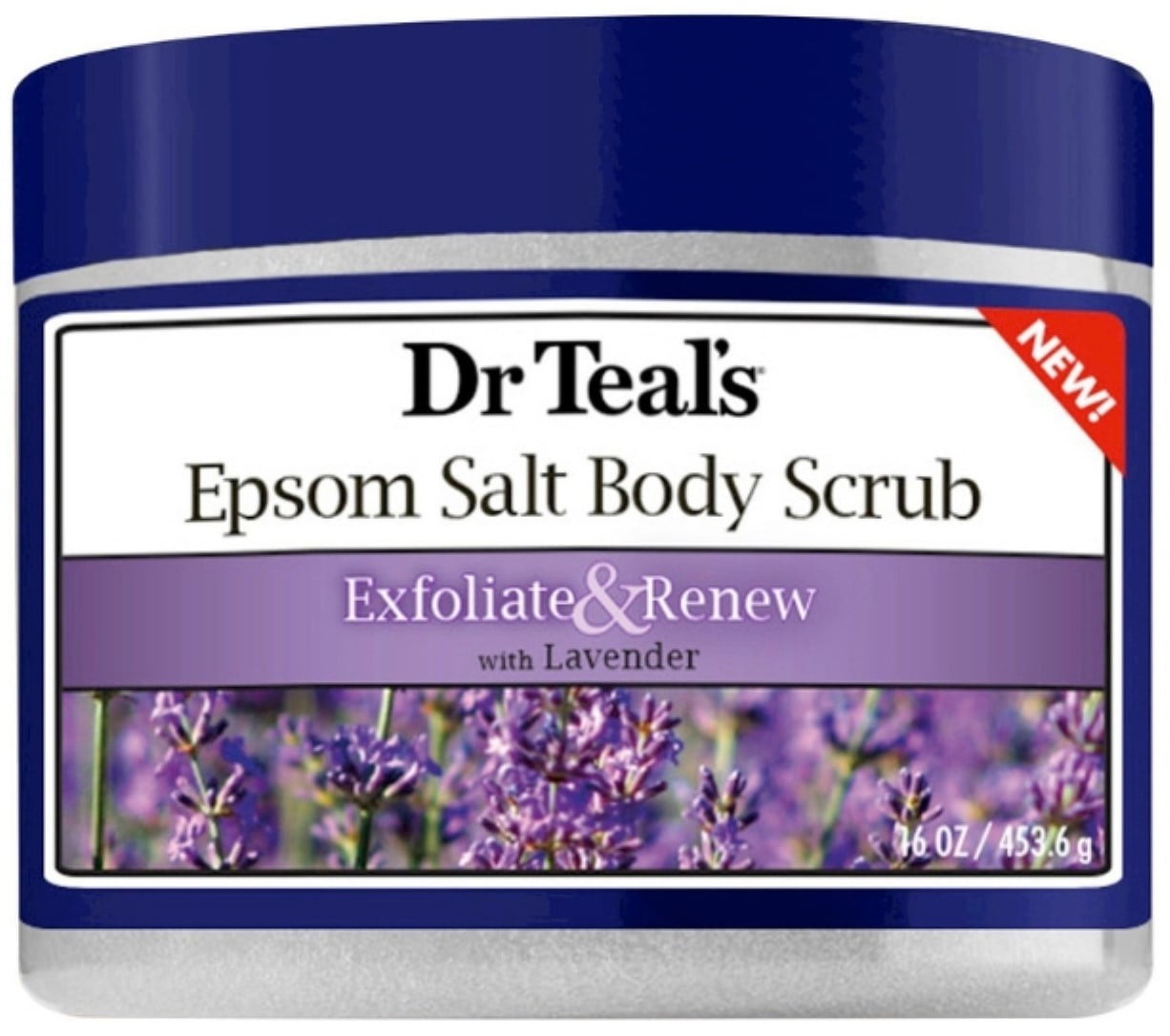 Dr Teal's Exfoliate & Renew Lavender Epsom Salt Body Scrub, 16 oz (Pack of 2)