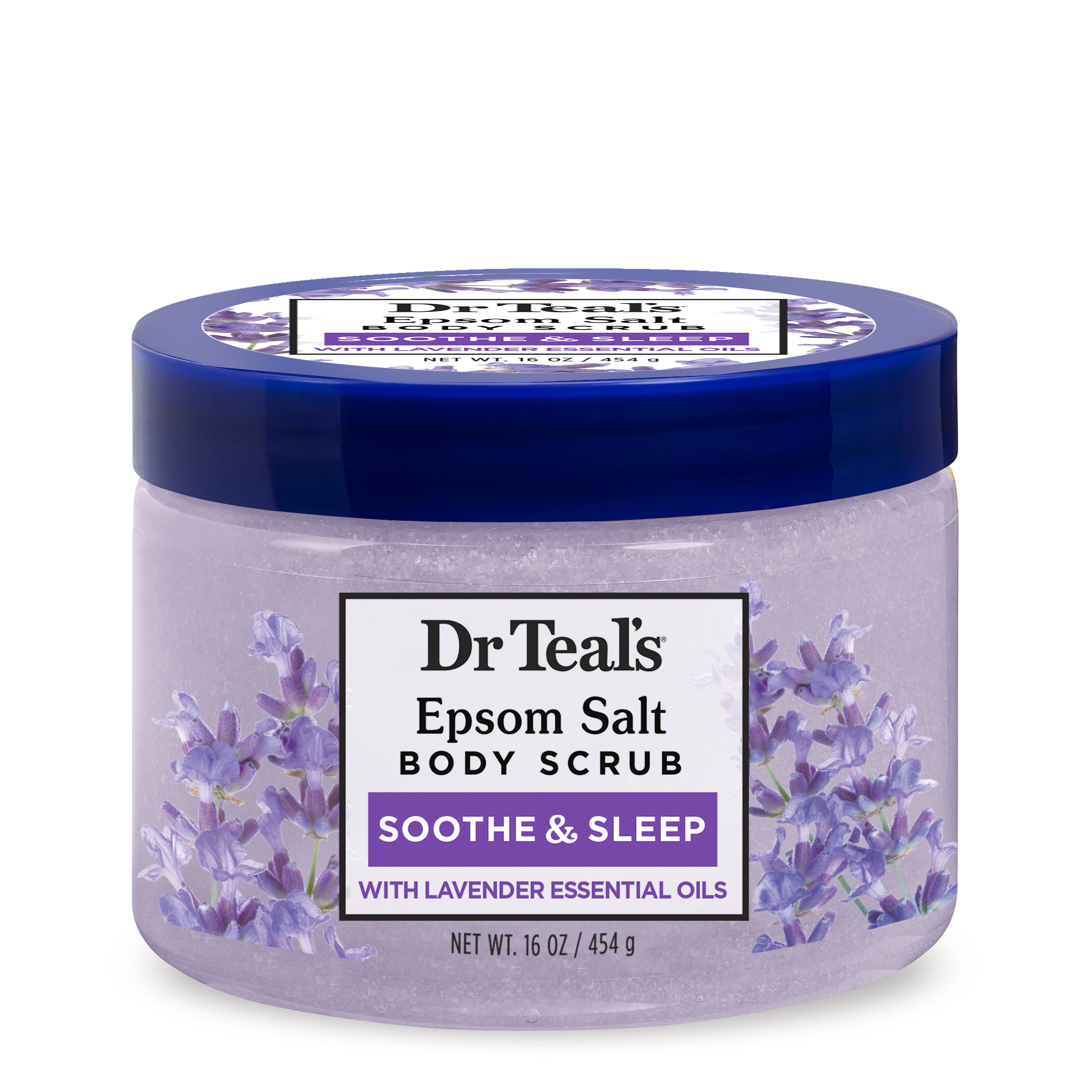 Dr Teal's Exfoliate & Renew Lavender Epsom Salt Body Scrub, 16 oz - image 1 of 12