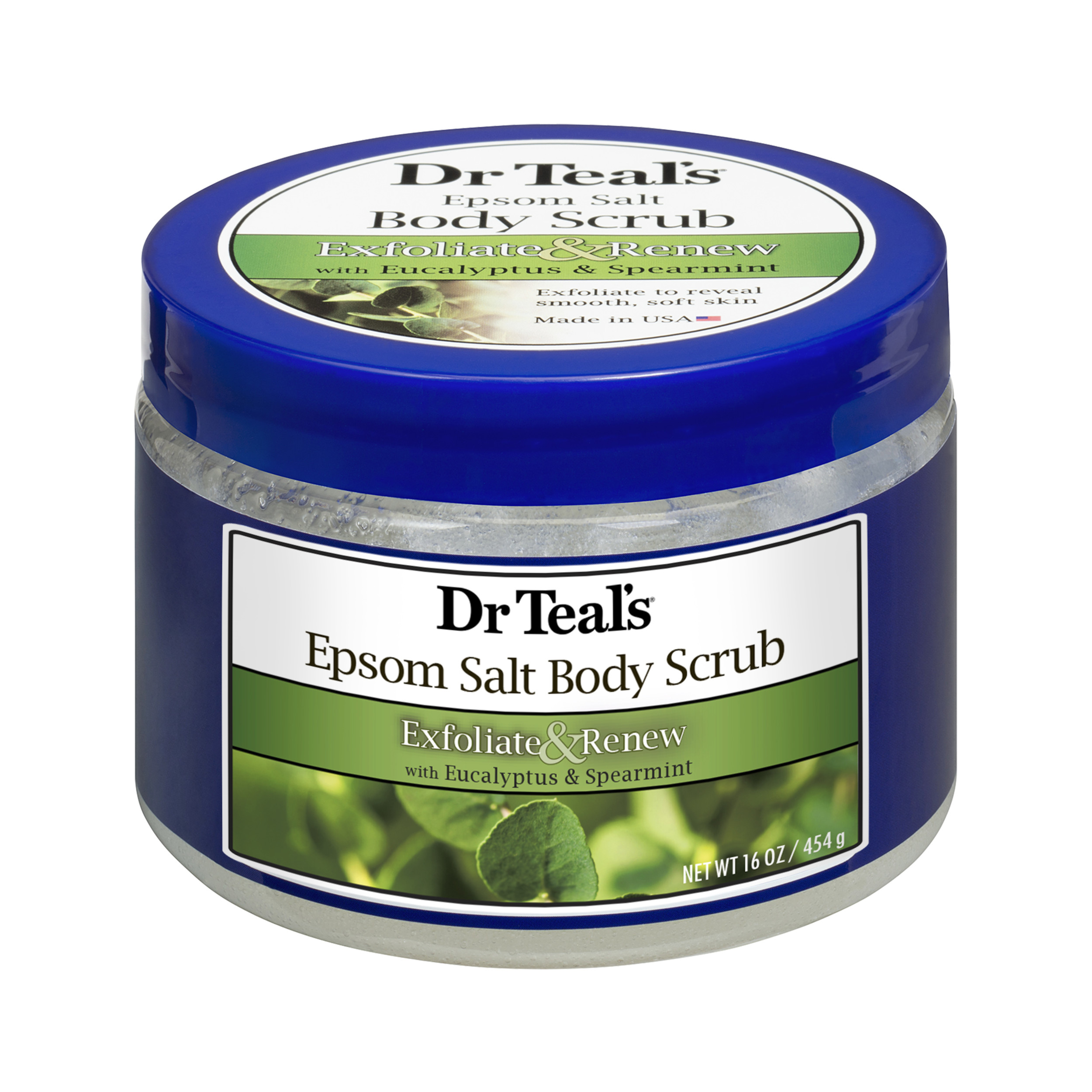Dr Teal's Exfoliate & Renew with Eucalyptus & Spearmint Epsom Salt Body Scrub, 16 oz - image 1 of 2