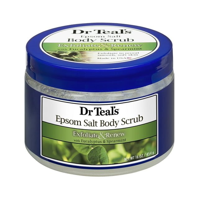 Dr Teal's Exfoliate & Renew with Eucalyptus & Spearmint Epsom Salt Body Scrub, 16 oz