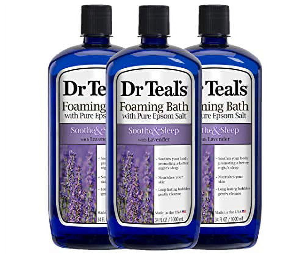 Dr Teal's Foaming Bath 3Pack (102 Fl Oz Total) Soothe & Sleep with