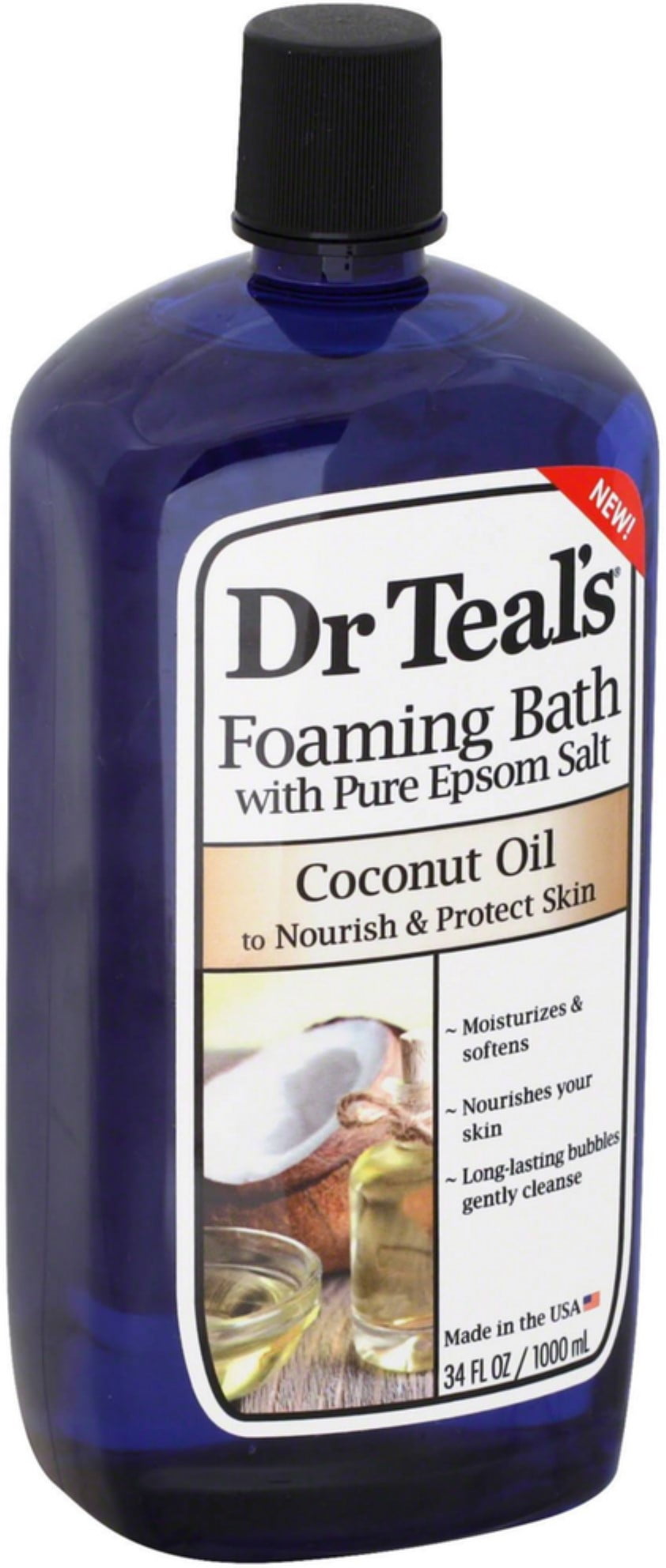 Dr Teal's Foaming Bath, Coconut Oil 34 oz (Pack of 3)