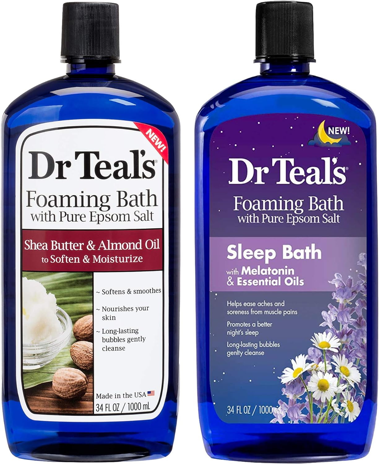 Dr Teal's Foaming Bath Combo Pack (68 fl oz Total), Moisturizing Shea