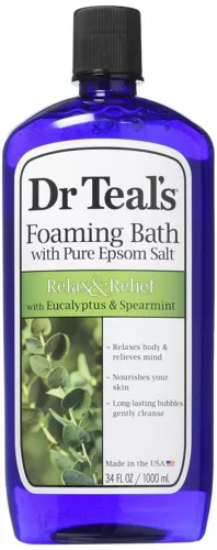 Dr Teal's Foaming Bath Epsom Salt Relax & Relief Eucalyptus & Spearmint 34 Ounce