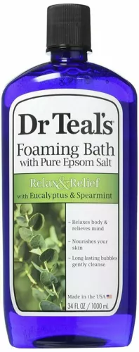 Dr Teal's Foaming Bath Pure Epsom Salt Eucalyptus And Spearmint 34 Ounce 2 Pack