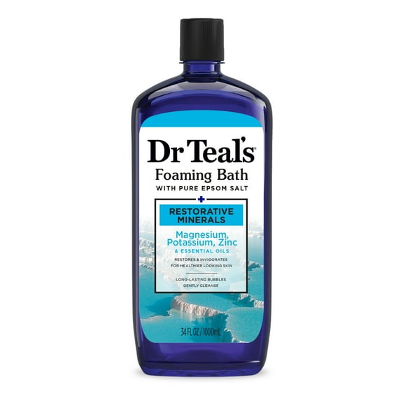 Dr Teal's Foaming Bath, Restorative Minerals with Magnesium, Potassium, and Zinc, 34 fl oz