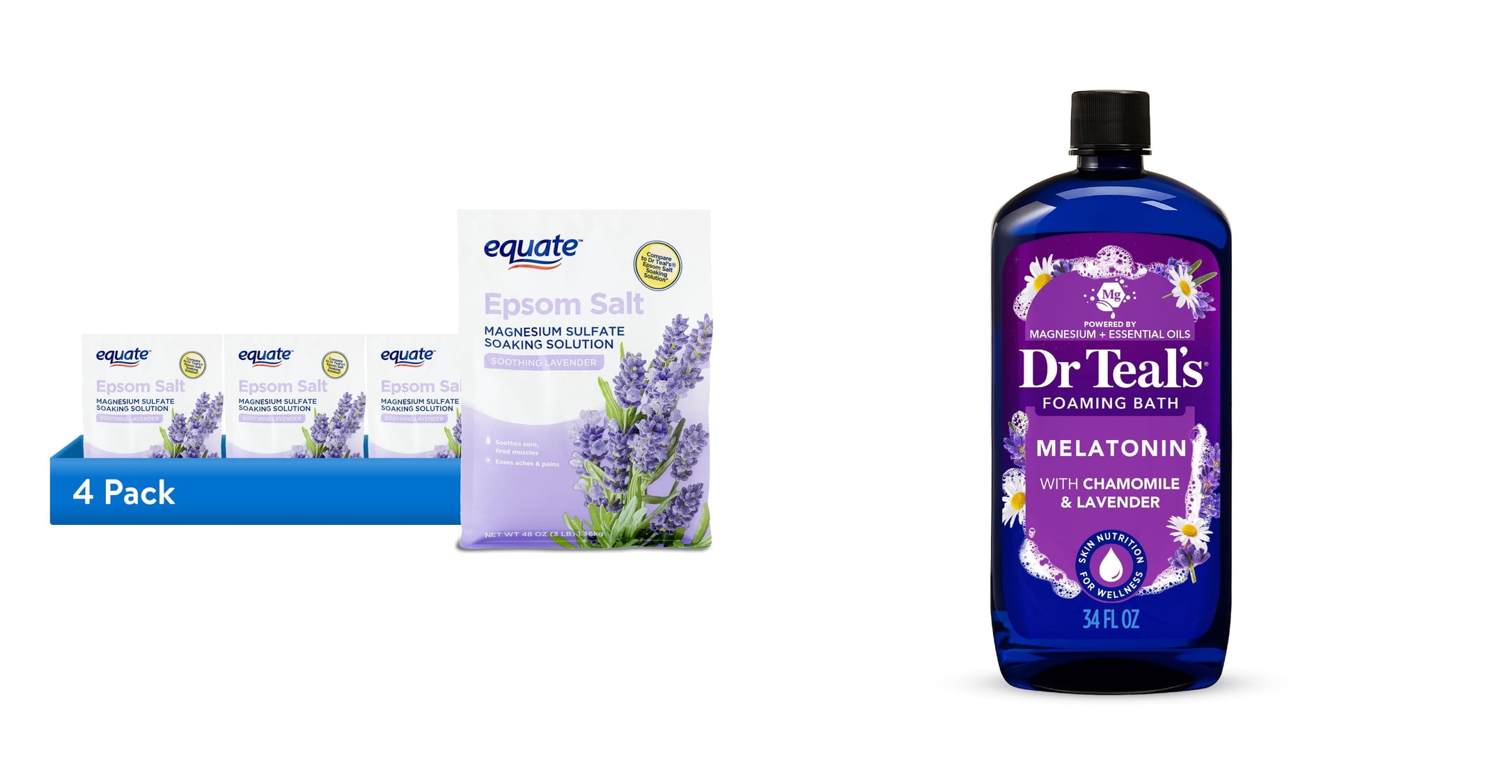( & Dr Teal's Foaming Bath, Sleep Bath with Melatonin, Lavender & Chamomile Essential Oils Bundle