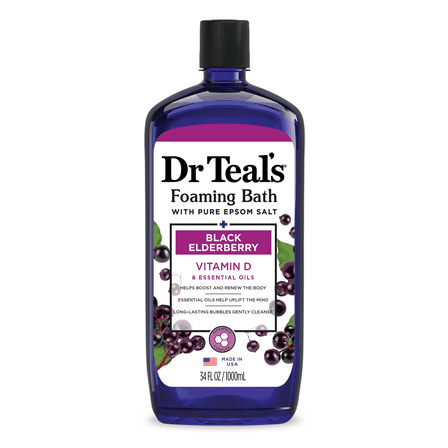 Dr Teal's Foaming Bath with Black Elderberry & Vitamin D, 34 fl oz.