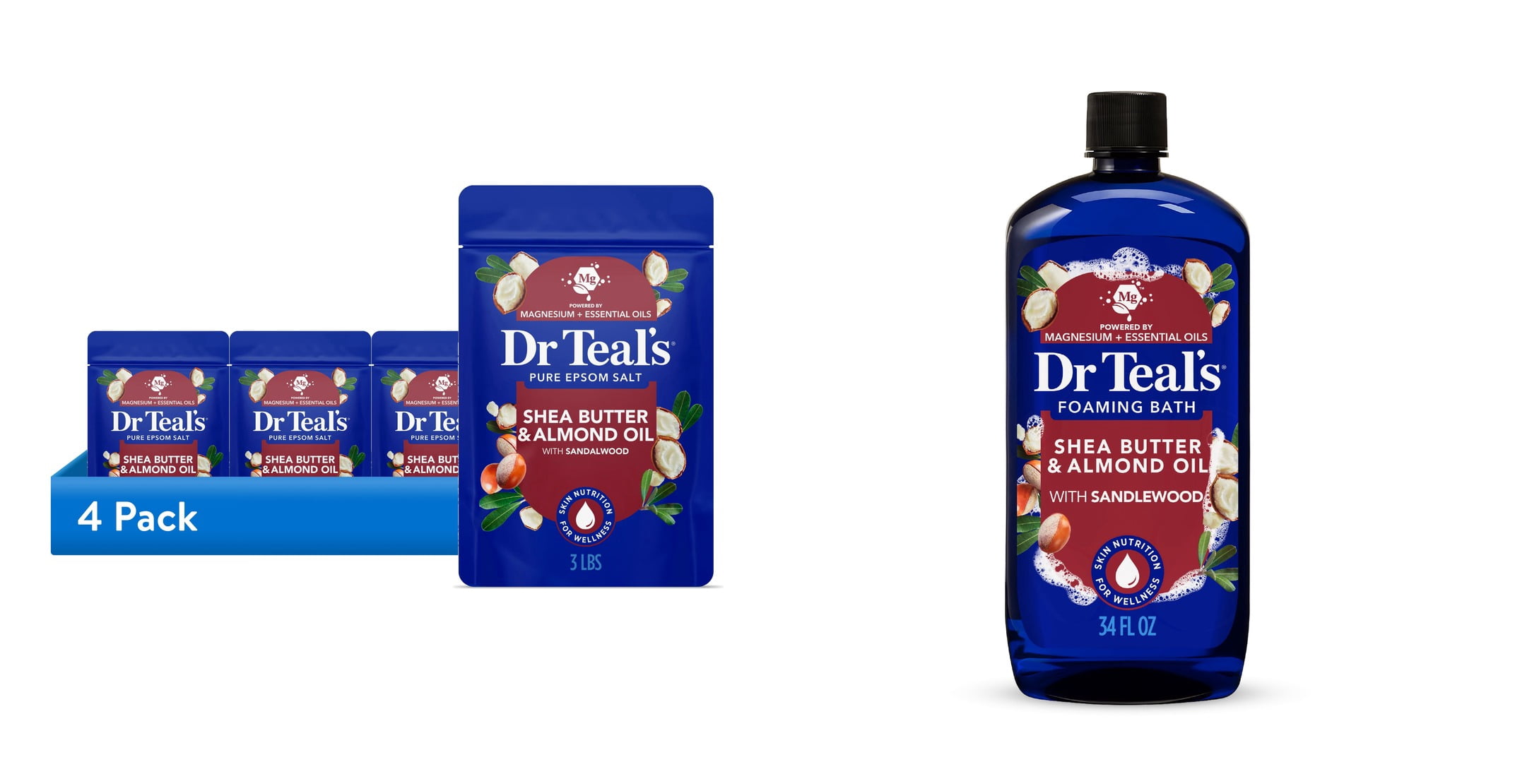 ( & Dr Teal's Foaming Bath with Pure Epsom Salt, Shea Butter & Almond Bundle