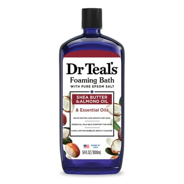 Dr Teal's Foaming Bath with Pure Epsom Salt,  Soften & Moisturize with Shea Butter & Almond Oil, 34 fl oz.