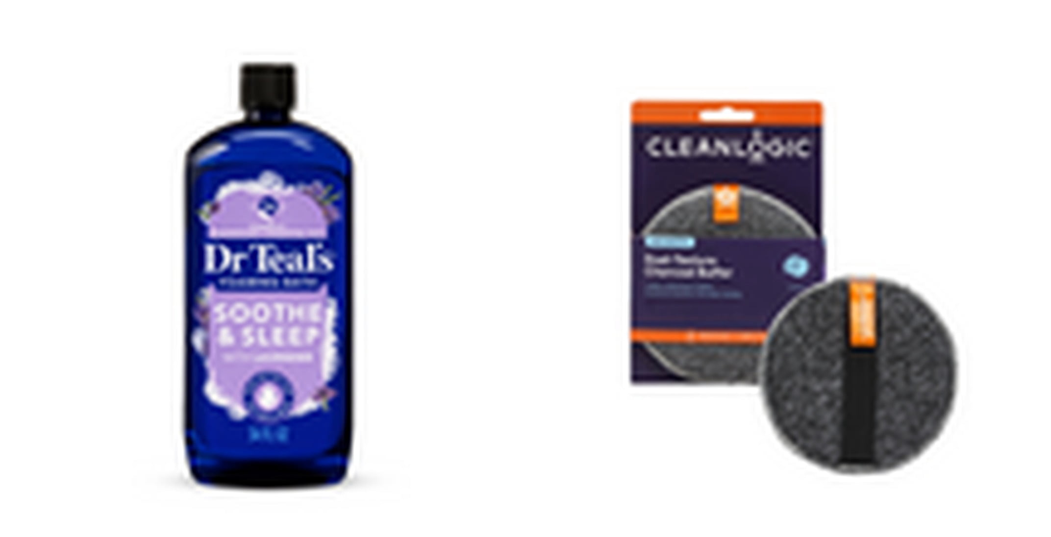 Dr Teal's Foaming Bath with Pure Epsom Salt, Soothe & Sleep with Lavender & Cleanlogic Detoxify Dual-Texture Body buffer Bundle