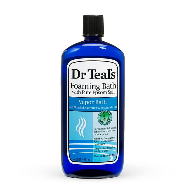 Dr Teal's Foaming Bath with Pure Epsom Salt, Vapor Bath with Menthol