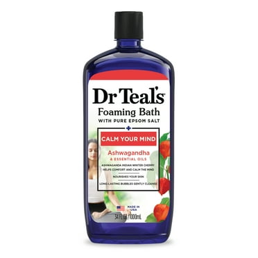 Dr Teal's Foaming Bath with Pure Epsom Salt with Ashwagandha, 34 fl oz