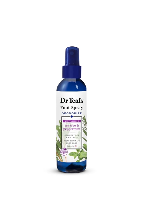 Foot Spray, Deodorize + Revitalizing with Tea Tree & Peppermint, 6 oz