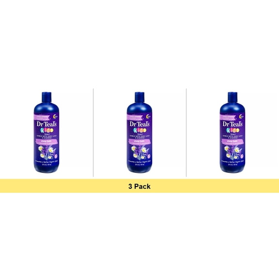 Dr Teal's Kids 3-in-1 Bubble Bath, Body Wash & Shampoo with Melatonin & Essential Oil, 20 fl oz - 3 Pack
