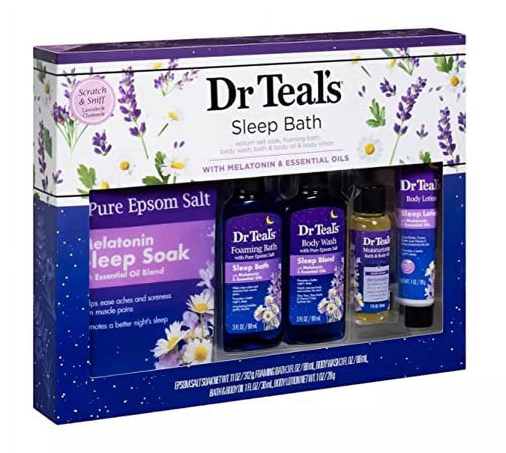Dr Teal's Melatonin 5Piece Bath Gift Set Give the Gift of Better