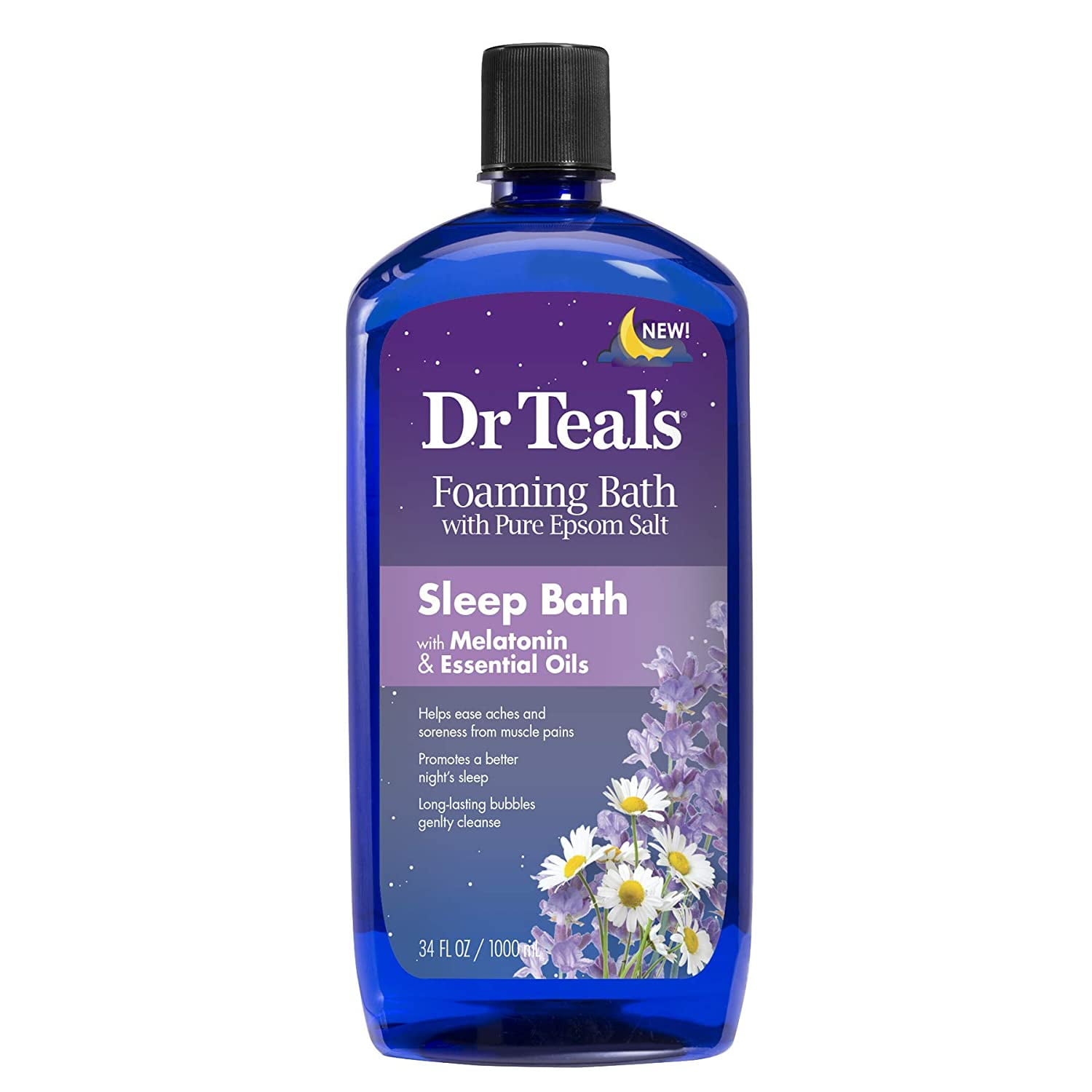 Dr. Teal's Melatonin Sleep Soak with Essential Oil Blend Foaming Bath 34 oz Pack of 3