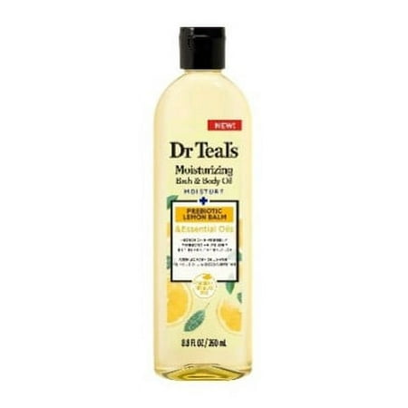Dr Teal's Prebiotic Lemon Balm Moisturizing Bath & Body Oil, 8.8 fl oz