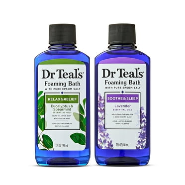 Dr Teal's Pure Epsom Salt Foaming Bath Duo, Lavender and Eucalyptus, 3 fl oz, 2 Pieces