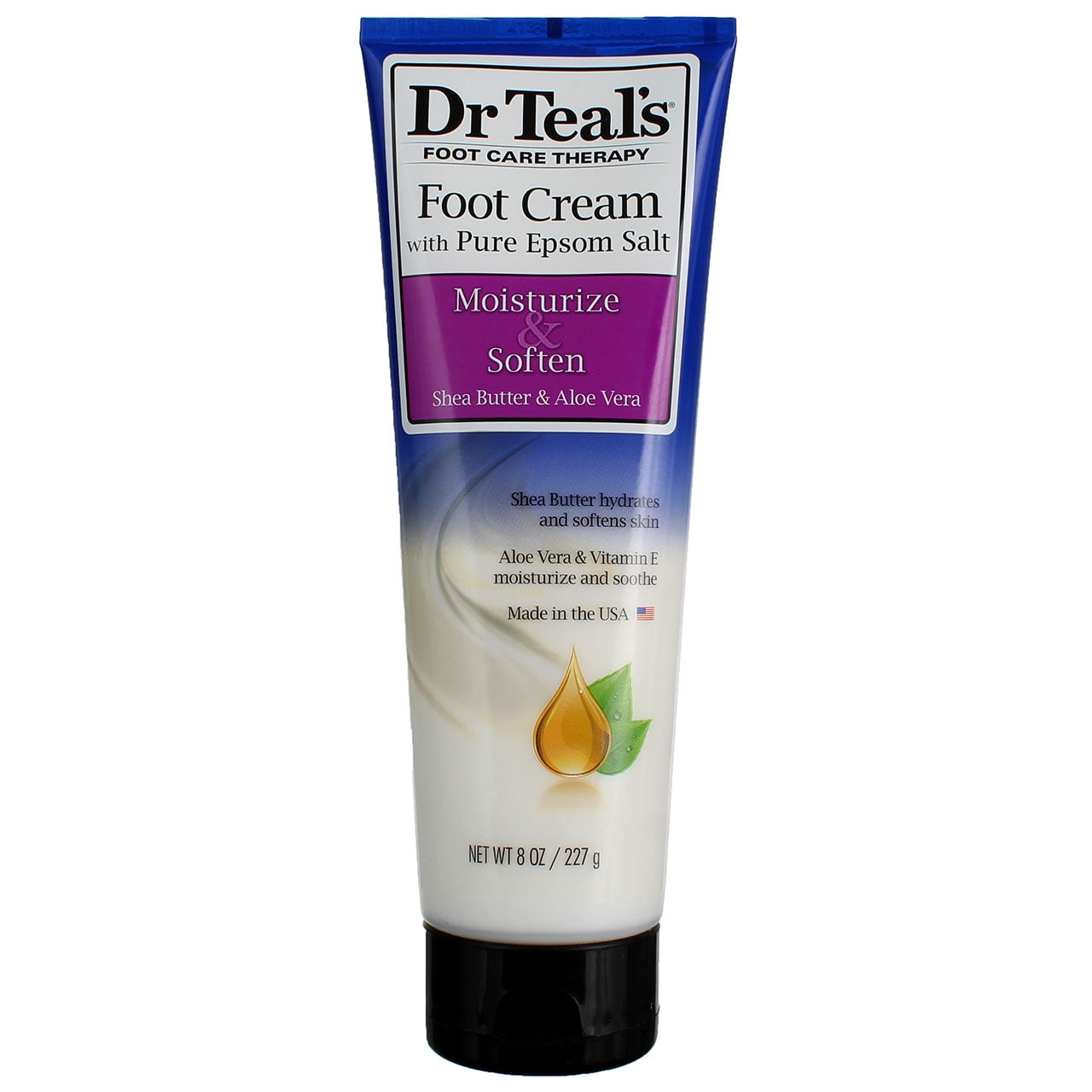 Dr Teal's Pure Epsom Salt Foot Cream, Moisturize & Soften with Shea