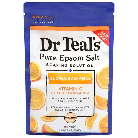 Dr Teal's Pure Epsom Salt - Glow & Radiance Vitamin C - 3 lb (Pack of 2)