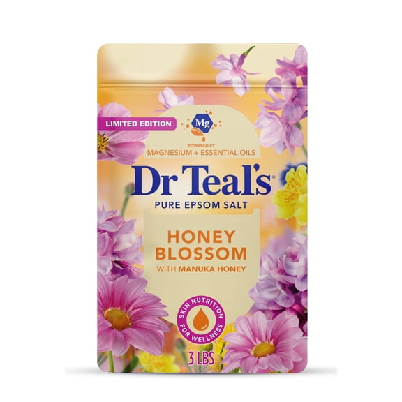 Dr Teal's Pure Epsom Salt, Honey Blossom with Manuka Honey & Essential Oils, 3 lbs