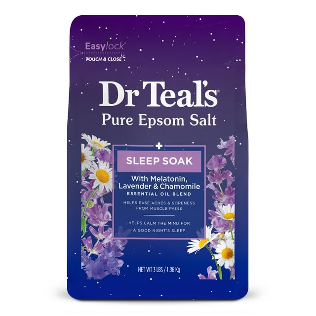 Dr Teal's Pure Epsom Salt Soak, Sleep Blend with Melatonin, Lavender