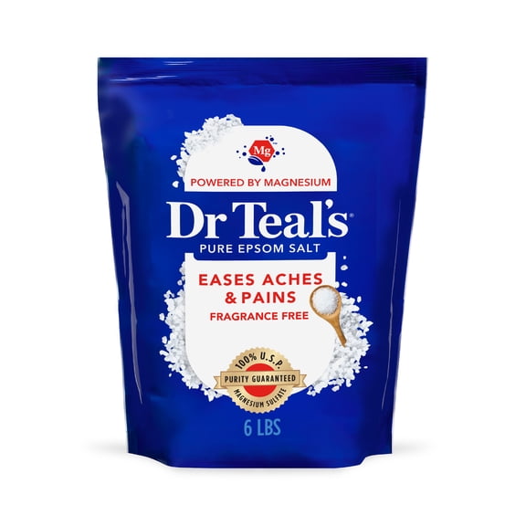 Dr Teal's Pure Epsom Salt Soak, Therapeutic, Fragrance Free, 6 lbs