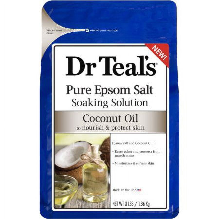 Dr Teal's Pure Epsom Salt Soaking Solution with Coconut Oil (Pack of 3)
