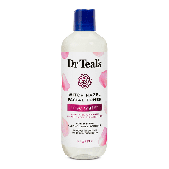 Dr Teal’s Rose Witch Hazel Facial Toner, 16 fl.oz.