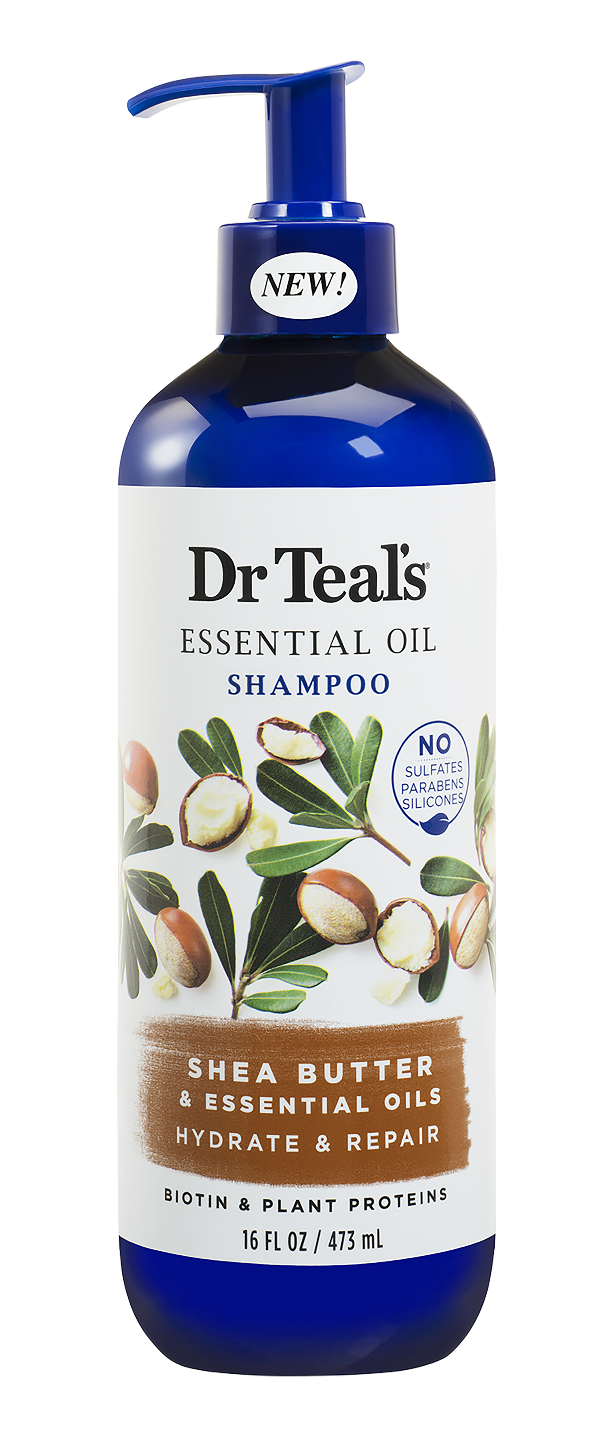 Dr Teal's Shea Butter Hydrate & Repair Essential Oil Shampoo, Sulfate Free, 16 oz. - image 1 of 7