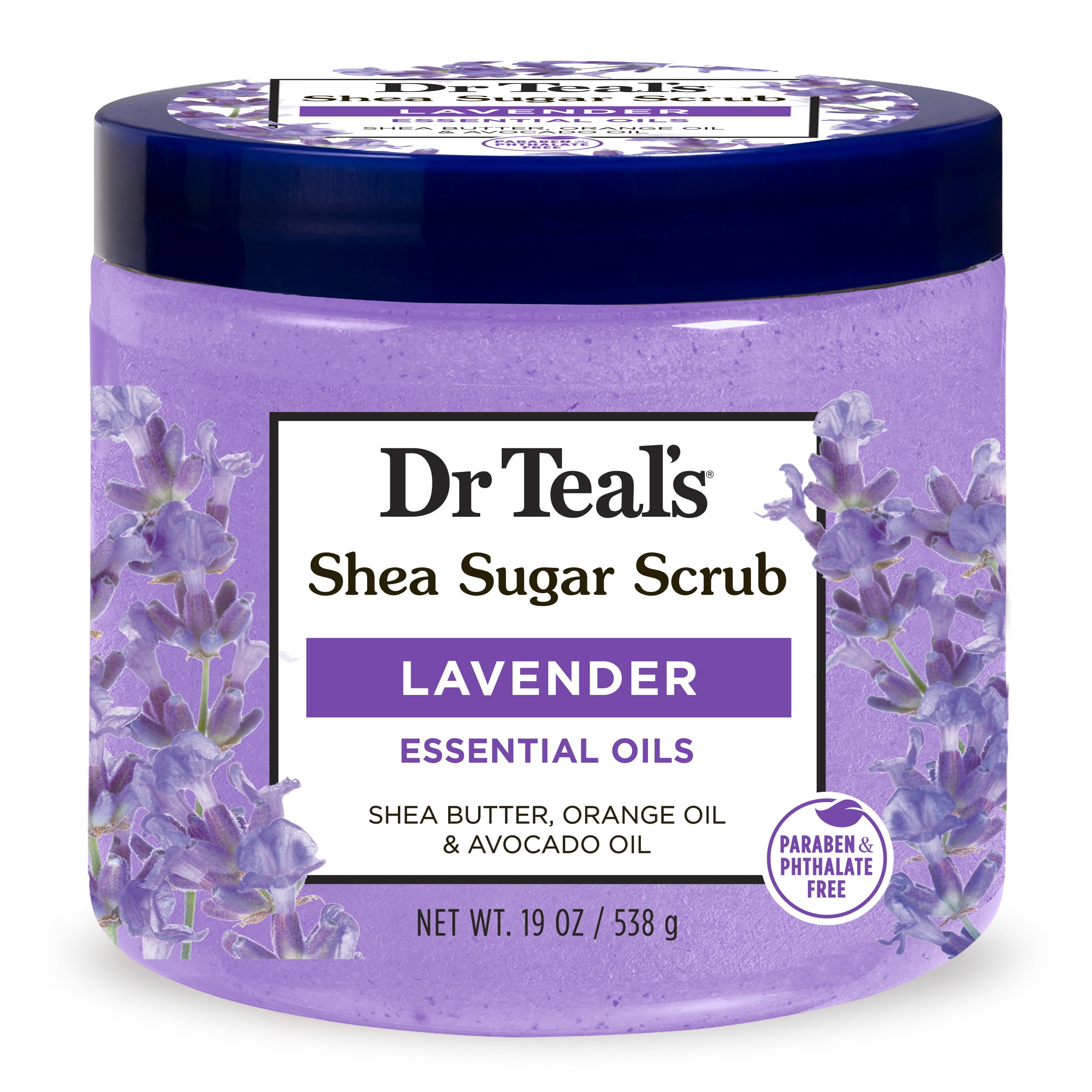 Dr Teal's Shea Sugar Body Scrub with Lavender Essential Oils, 19 oz